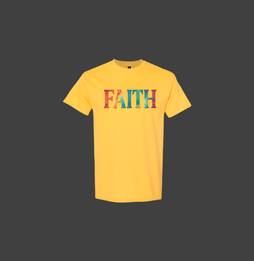 FAITH Bold Rainbow Tee – Walk in Colorful Confidence