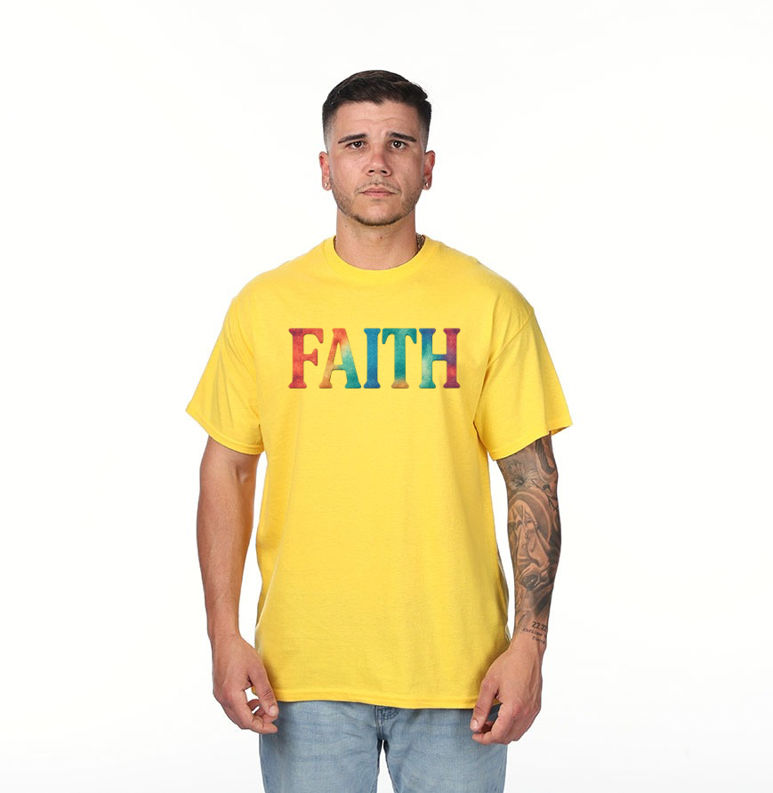 FAITH Bold Rainbow Tee – Walk in Colorful Confidence