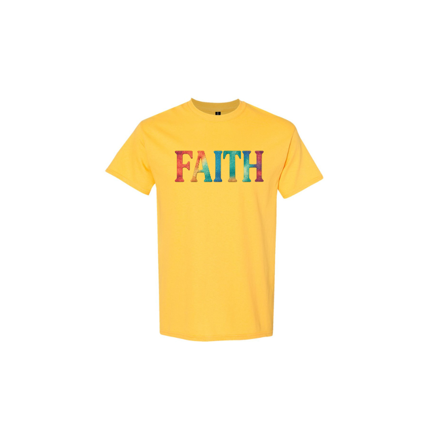 FAITH Bold Rainbow Tee – Walk in Colorful Confidence