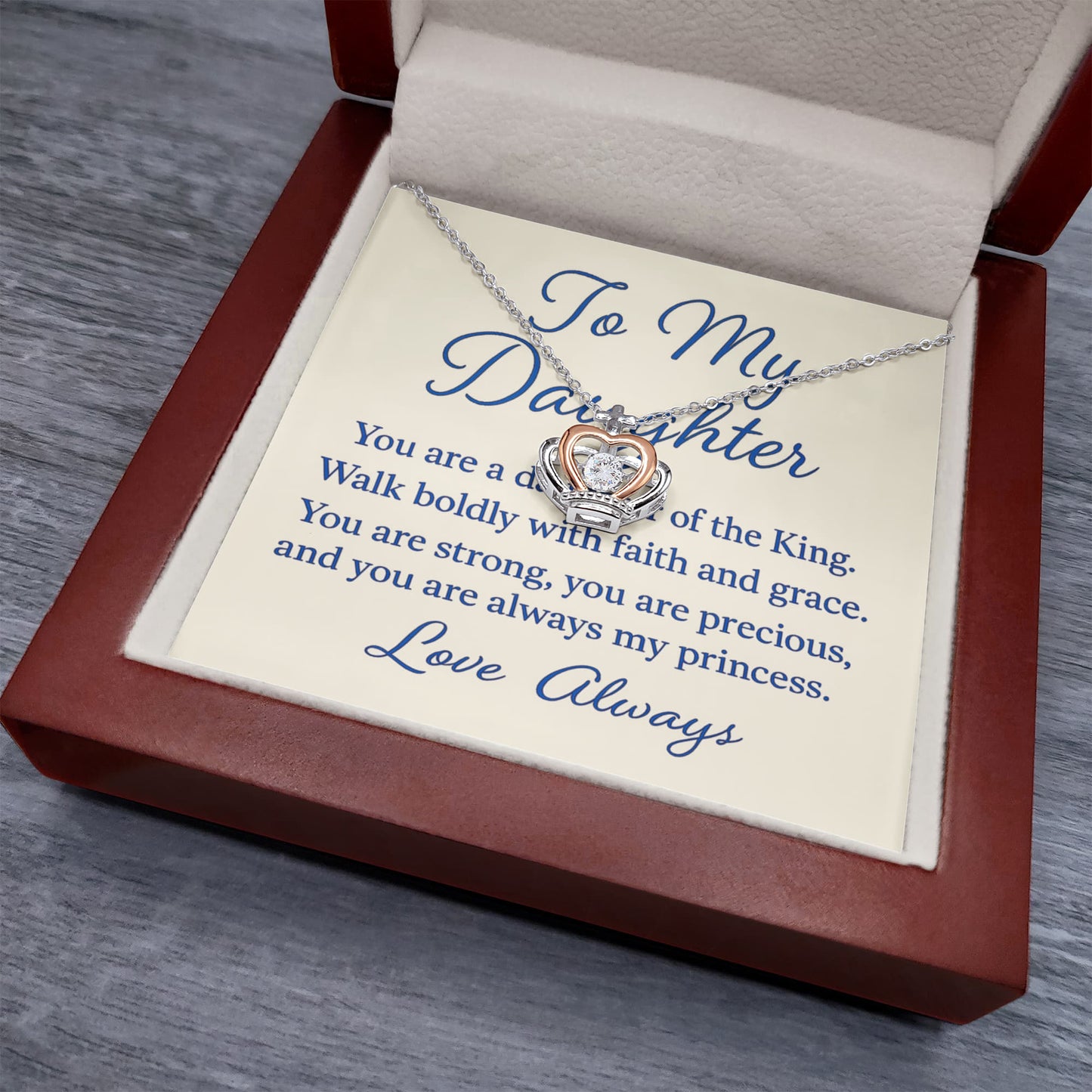 Queen of My Heart – Crown Pendant Necklace